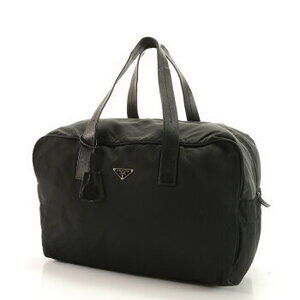 Prada bag Tessuto leather logo shoulder black tote triangle